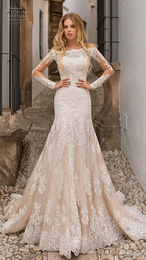 Robes Glamour, Wedding Dress Champagne, Pregnant Wedding Dress, Courthouse Wedding, A Wedding Dress, Beauty Dress, Muslim Wedding, Lace Mermaid Wedding Dress, Long Sleeve Wedding