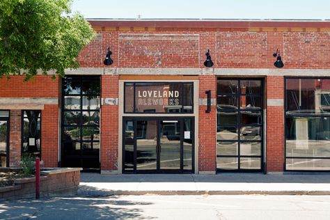 Manual Industrial Facade, Facade Ideas, Retail Facade, Retail Architecture, Shop Facade, Storefront Design, Building Renovation, Black Windows, Brick Facade