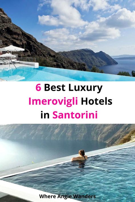 6 Best Luxury Imerovigli Hotels in Santorini Greece Best Hotels In Santorini, Hotels In Santorini Greece, All Inclusive Honeymoon Resorts, Santorini Honeymoon, Best Honeymoon Resorts, Imerovigli Santorini, Greek Holiday, All Inclusive Honeymoon, Greece Honeymoon