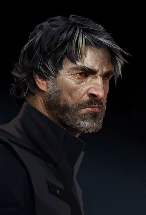 Rpg Wallpaper, Arkane Studios, Dishonored 2, Heroic Fantasy, 얼굴 그리기, Fantasy Portraits, Dishonored, Face Characters, Human Male