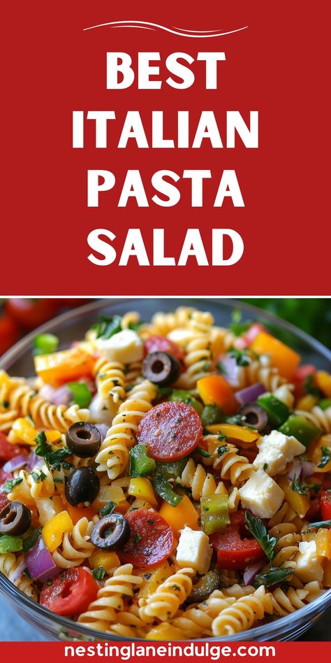 Best Italian Pasta Salad. Dive into a bowl of vibrant tri-color pasta mixed with juicy tomatoes, crunchy bell peppers, and zesty onions. Topped with slices of spicy pepperoni and your choice of cheese, this salad is a crowd-pleaser that’s perfect for picnics or a light lunch. Refreshing, full of flavor, and beautifully colorful, it’s a guaranteed hit at any gathering. Zesty Pasta Salad Recipes, Pasta Salad With Pepperoni, Salad With Pepperoni, Best Italian Pasta Salad, Zesty Pasta Salad, Best Italian Pasta, Pasta Receipes, Tri Color Pasta, Pasta Fresh