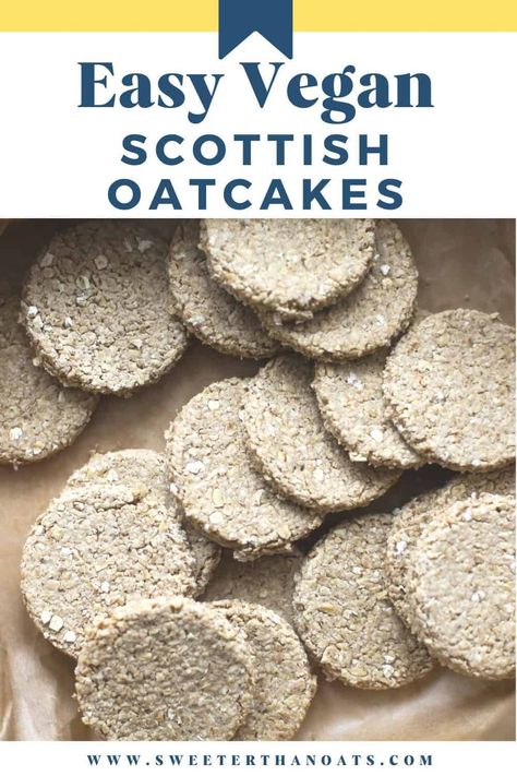 Scottish oatcakes are a traditional recipe, beloved for their delicious and hearty taste. Made with simple ingredients like oats, flour, butter, and salt, these vegan oatcakes are easy to make and perfect for a healthy breakfast or snack. Served spread with butter, jam, or your favourite topping, my homemade Scottish oatcakes are a truly delightful treat. Oatcakes Recipe, Chia Seed Cookies, Scottish Oatcakes, Oat Cake Recipes, Oats Flour, Oatmeal Biscuits, Oat Flour Recipes, Healthy Breakfast On The Go, Salmon Cream Cheese