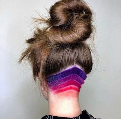 Bold Colorful Undercut Hairstyles For Women Colorful Undercut, Colorful Hair, Undercut Hairstyles, Hairstyles For Women, Undercut, The Back, Make Up, Hairstyles, Rainbow