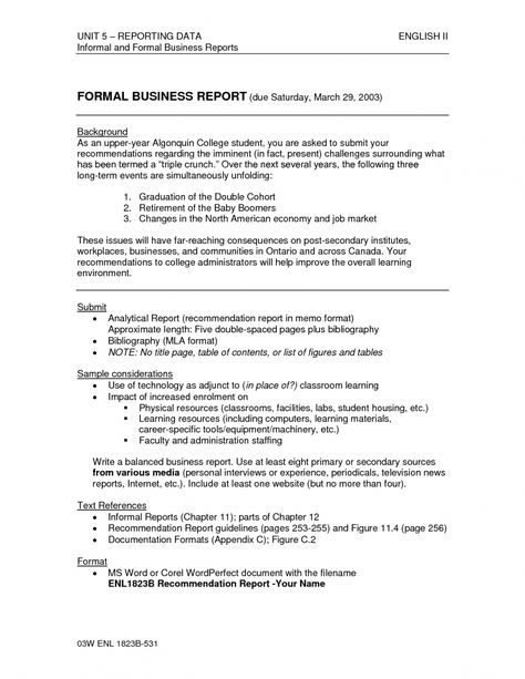 Formal Business Report Format Template Sample Pdf Ple inside Company Report Format Template - Best Sample Template Report Writing Format, Report Writing Template, Writing Titles, Report Format, College Books, Business Report, Essay Outline, Cover Letter Example, Report Writing