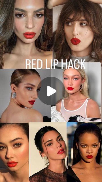 Max May on Instagram: "Do you not suit a red lip? Try this hack & let be know what your think! 💋
Also, drop me a comment below if you want me to send you my go-to line up of lip liners! 
Special thanks to my girl @kushileggo ❤️‍🔥" Red Lipstick Makeup Look Brown Eyes, How To Line Red Lips, Best Red Lip Combo, Brown Lip Liner And Red Lipstick, Makeup For Small Lips, Eye Makeup With Red Lipstick, How To Apply Red Lipstick Perfectly, Black Lip Liner Red Lipstick Tutorial, Taylor Swift Makeup Looks