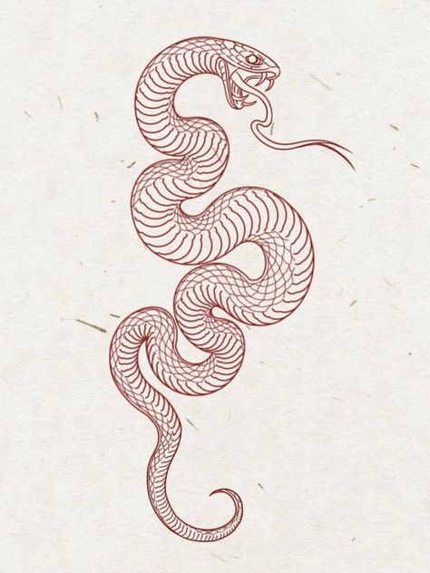 Copper Head Snake Tattoo, Snake Tattoo Japanese Style, Snake Biting Tattoo, Copperhead Snake Tattoo, Snake Tattoo Stencil, Snake Stencil, Viper Tattoo, Snake Drawings, Serpent Dragon