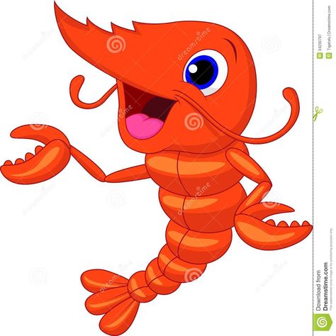 Photo about Illustration of Cute shrimp cartoon presenting. Illustration of gesturing, illustration, crustacean - 34230797 Shrimp Cartoon, Cute Shrimp, Funny Dolphin, Funny Lion, Wolf Character, Cartoon Chicken, Squirrel Funny, Funny Giraffe, Bunny Painting