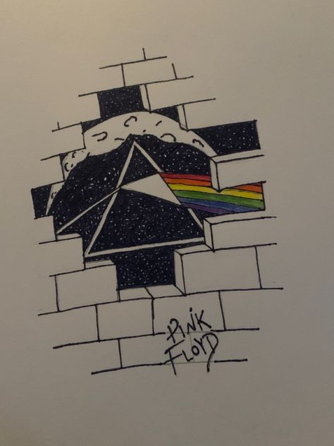 Pink Floyd Drawing Ideas, Music Posters Pink Floyd, Another Brick In The Wall Pink Floyd Art, Pink Floyd Dark Side Of The Moon Art, Pink Floyd Poster Dark Side, Pink Floyd Poster, Poster Drawing, Shoe Art, Pink Floyd