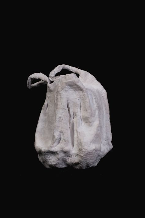 Contradiction between materials Plaster Sculpture, Plastic Bags, Plastic Bag, Sculpture, Ceramics, Art