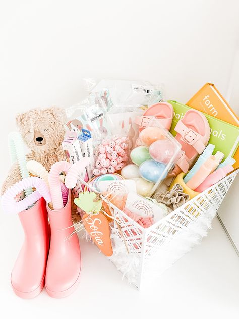 Easter Basket Stuffer List for 2 Year Olds 2022 — Goodnight Fox Easter Basket 2 Year Girl, Easter Basket Inspiration, Two Year Old Easter Basket, One Year Old Easter Basket Ideas, Easter Basket For Toddler, Toddler Easter Basket Ideas, Toddler Girl Easter Basket, Toddler Easter Basket, Easter Baskets For Kids