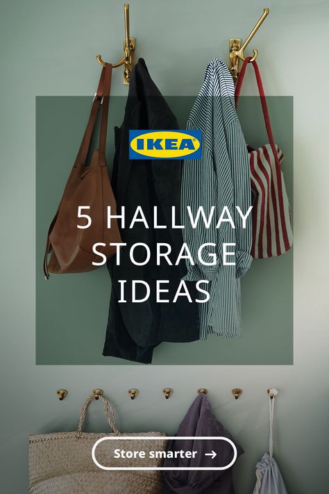 Make sure there’s enough hallway storage for the whole family with ideas for narrow entrance halls that have a stylish look. Hallway Bag Hooks, Hallway Hook Ideas, Family Entrance Hall Ideas, Hallway Coat Hook Ideas, Small Entrance Storage Ideas, Narrow Hall Storage, Narrow Hallway Coat And Shoe Storage, Narrow Hallway Coat Storage, Small Hallway Coat Storage