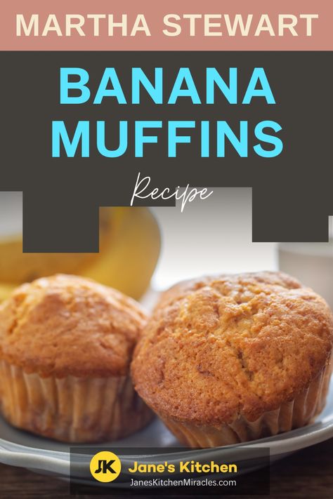 Banana muffins on a plate Martha Stewart Banana Muffins, Homemade Banana Muffins, Gourmet Entrees, Soft Dinner Rolls, Banana Muffins Recipe, Nut Muffins, Moist Muffins, Banana Nut Muffins, Martha Stewart Recipes