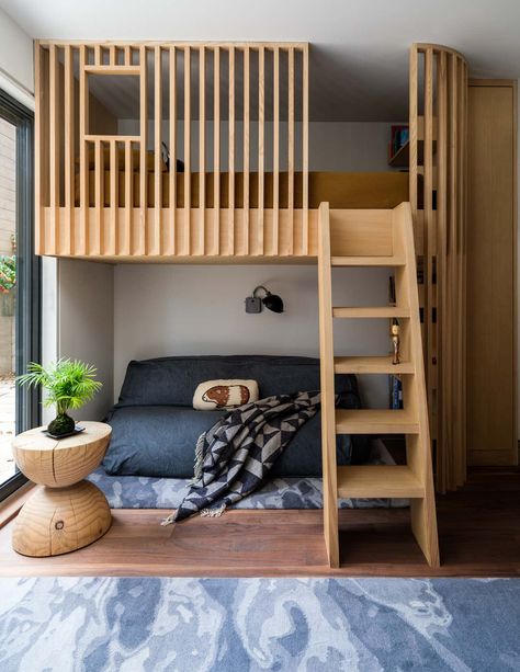 Japanese Treehouse by Noz Design | 1stDibs Traditional Japanese Home, Mezzanine Bed, Modern Family House, Japanese Home Design, Kids Loft, Kids Loft Beds, Bedroom Loft, Bunk Bed, Boy's Room