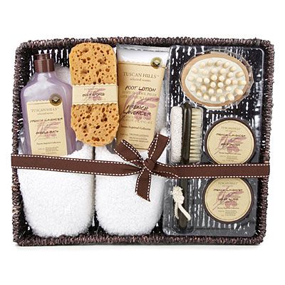 Tuscan Hills™ 9-Piece Basket Bath Set at Big Lots. Prize Baskets, Almond Fragrance, Bath Basket, Bridal Shower Prizes, Stork Baby Showers, Shower Essentials, Natural Sponge, Raffle Baskets, Lavender Fragrance