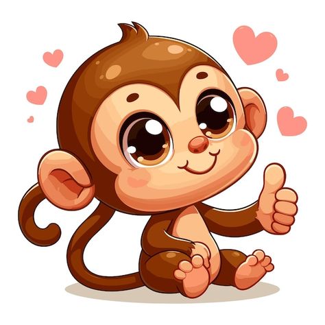 Chibi Monkey, Cartoon Monkeys, Cute Monkey Cartoon, Monkeys Cute, Monkey Cute, Monkey Cartoon, Monkey Drawing, Monkey Illustration