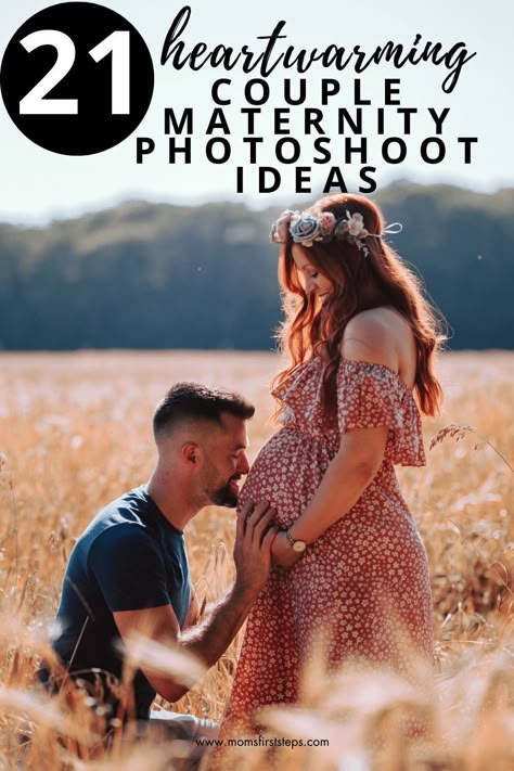 21 Couple Maternity Photoshoot Ideas Maternity Couple Poses, Maternity Couple Photoshoot, Couple Maternity Photoshoot, Couple Maternity Photos, Maternity Photo Poses, Outdoor Maternity Pictures, Fall Maternity Shoot, Maternity Photography Fall, Fall Maternity Pictures