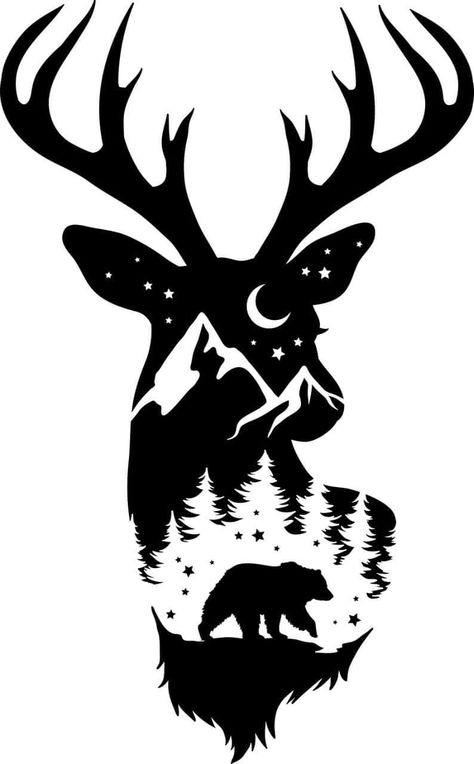 Deer Stencil, Deer Head Silhouette, Hunting Decal, Idee Cricut, Deer Silhouette, Wood Burning Patterns, Silhouette Stencil, Wood Burning Art, Cricut Craft Room