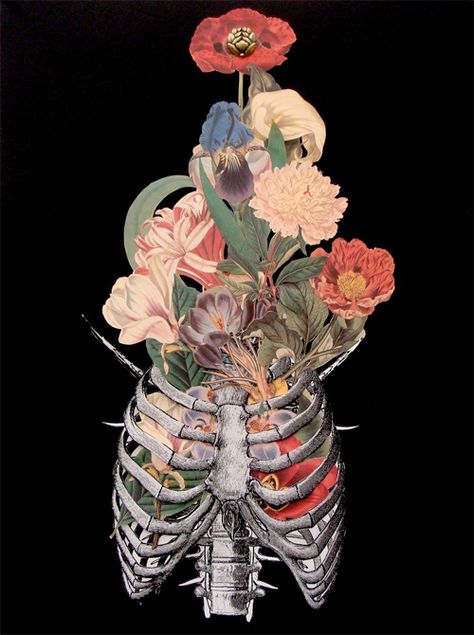 An Art That Shows What Happens When Anatomy Meets Flora And Fauna | Naldz Graphics Skeleton Plants Drawing, Travis Bedel, Medical Art, A Skeleton, The Emotions, Arte Inspo, Foto Art, Art And Illustration, Anatomy Art