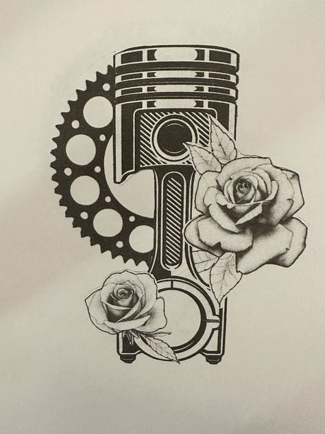 Motorcycle Shift Tattoo, Engine Parts Tattoo, Mechanic Tattoos For Men, Car Theme Tattoos, Drag Racing Tattoo, Car Engine Tattoo, Car Parts Tattoo, Auto Tattoo Ideas, Moto Tattoo Ideas