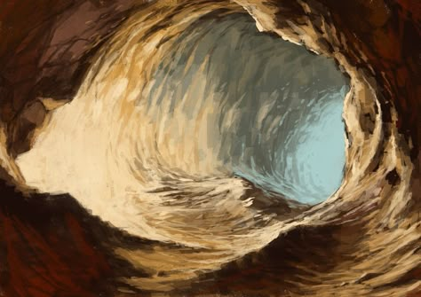 Little Cave by Siptec Cave Acrylic Paintings, Inside Cave Drawing, Cave Drawing Reference, Cave Drawing Illustration, Cave Reference, Cave Sketch, Cave Illustration, Cave Drawing, Funky Lighting