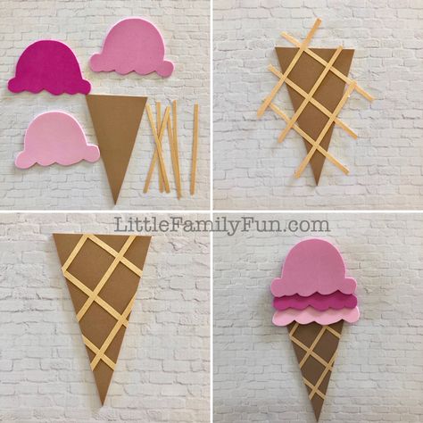 Ice Cream Cone Paper Craft, Foam Ice Cream Craft, Diy Ice Cream Craft, Ice Cream Diy Crafts, Candy Crafts For Kids, Ice Cream Paper Craft, Ice Cream Crafts For Kids, Candy Craft Ideas, I For Ice Cream