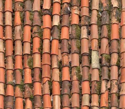 old roof tile seamless texture Green Tile Roof, Roof Tiles Texture, Roof Pattern, Ceramic Roof Tiles, Terracotta Roof Tiles, Brick Paper, Terracotta Roof, Tile Roof, Roofing Felt