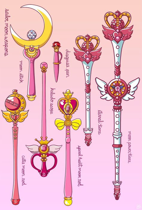 Sailor Moon Wands, Sailor Moon Wedding, Wand Tattoo, Stick Tattoo, Sailor Moon Tattoo, Piskel Art, Moon Cosplay, Arte Sailor Moon, Sailor Moon Aesthetic