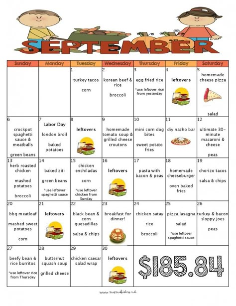 Cooking Cheap, Free Printable Grocery List, Monthly Meals, Meal Calendar, Printable Grocery List, Monthly Menu, Meals To Cook, Kid Approved Meals, Meal Planning Menus