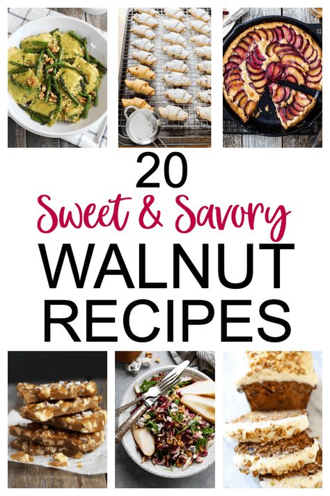 If you're a nut lover, you'll appreciate the versatility of walnuts. Walnuts are not only healthy snacks on their own, but they work well in sweet as well as savory recipes. This healthy nut is rich in antioxidants and is an excellent source of Omega-3 fat, making walnuts a wonderful addition to your diet. Here, we've collected recipes that will help you incorporate walnuts into savory dishes like pesto, salads, quiche, baked veggies, pasta, and even pizza! Sweet dishes like brittles and barks, Savory Walnut Recipes, Walnut Recipes Healthy Snack, Walnut Recipes Savory, Recipes With Walnuts Dinner, Savory Walnut Snacks, Sweet And Spicy Walnuts Recipe, Walnut Recipes Dinner, Spicy Walnuts Recipe, Recipes With Walnuts