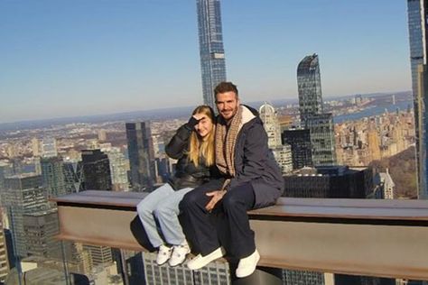 David Beckham and Daughter Harper Pose for Thrilling Photo Overlooking New York City: 'Fun Few Days' Harper Beckham Style, David Beckham And Harper, David Beckham Daughter, Mother Daughter Trip To Nyc, Mother Daughter Trip To New York City, Mother Daughter Nyc Trip, Mother Daughter New York Trip, Harper Beckham, Desert Island