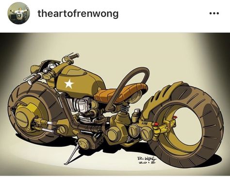 https://www.facebook.com/theArtofRenWong/photos/a.909500195754557/1561580843879819/?type=3 Fantasy Bike Concept, Fantasy Motorcycle Concept Art, Dieselpunk Motorcycle, Bike Concept Art, Motorcycle Concept Art, Apocalypse Family, Bike Concept, Vehicle Concept, Motor Mobil