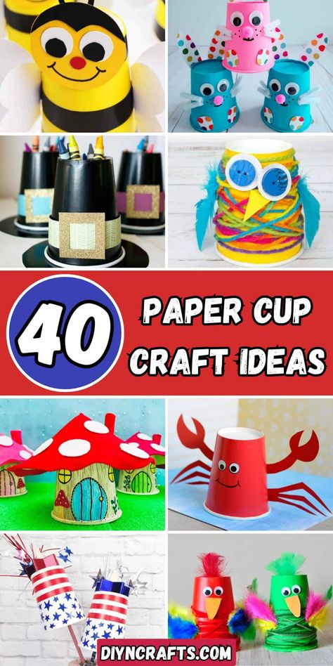 40 Paper Cup Craft Ideas (Cute Projects) - DIY & Crafts Kcups Recycle Diy Crafts, Food Related Crafts, Cupcake Cups Crafts, Crafts With Cups, Paper Cup Crafts For Kids, Solo Cup Crafts, Cup Crafts For Kids, Plastic Cup Crafts, Cute Projects