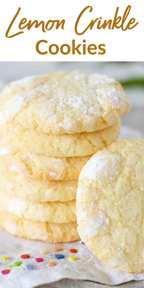 Lemon Ricotta Cookies, Crinkle Cookies Recipe, Lemon Crinkle Cookies, Chocolate Mint Cookies, Lemon Cookies Recipes, Lemon Bar, Spring Brunch, Mint Cookies, Roll Cookies