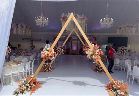 Uganda Wedding, Flower Garland Wedding, Wood Arch, Flower Garland, Garland Wedding, Flower Garlands, Walkway, Uganda, Party Decor