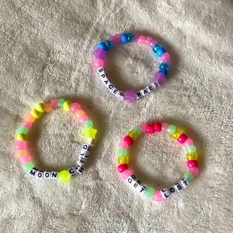 COPY - 3-Pack Rave Kandi Subtronics Kandi, Kandi Bracelets Rave, Rave Kandi, Pony Bead Bracelets, Kandi Bracelets, Love Sparkle, Bead Bracelets, Pony Beads, Moon Child