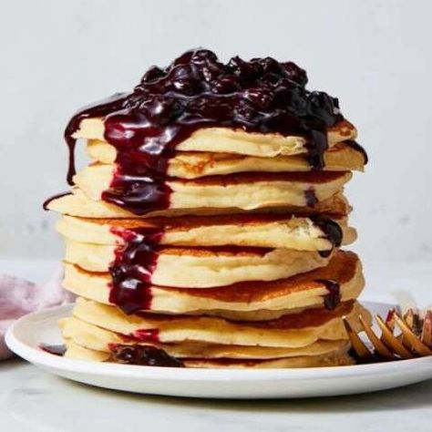 Recipes | King Arthur Baking Pancakes With Blueberry Sauce, Blueberry Sauce Recipe, Lemon Blueberry Pancakes, Quick Meals To Make, King Arthur Baking, Baking School, Perfect Pancakes, Blueberry Sauce, King Food