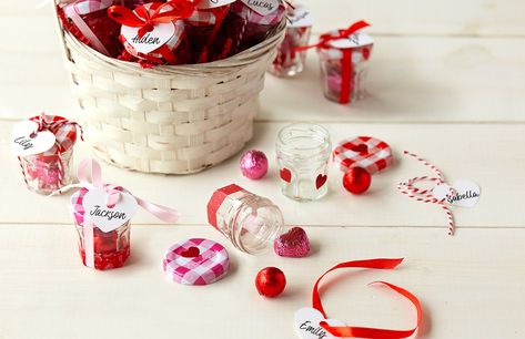 Love Note Valentines Caramel Delights, Jars Ideas, Raspberry Preserves, Empty Jar, Valentine Stickers, Mini Jars, Glass Tea Cups, Smart Ideas, Love Note