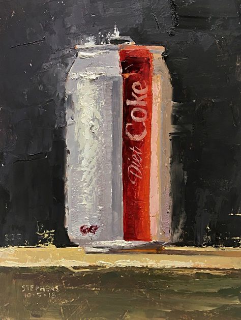 Beer Can Painting, Diet Coke Painting, Coke Can Painting, Diet Coke Art, Coke Painting, Can Painting, Kitchen Mural, Coke Can, Clay Inspo