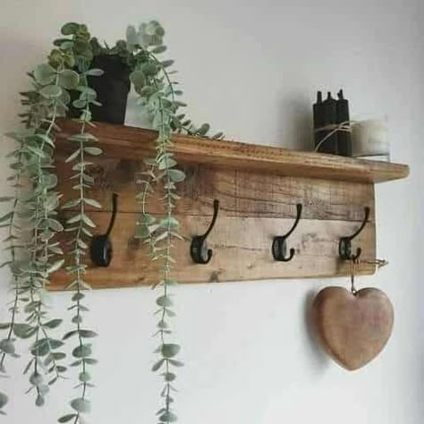 Make A Beautiful Coat Rack To Add Charm To Your Home Decor Entry Door Shoe Storage Ideas, Modern Farmhouse With Plants, Entryway Hook Ideas, Coat Hooks Entryway, Key Racks, Coat Rack With Shelf, Chalky Finish Paint, Rustic Coat Rack, Coat Rack Shelf