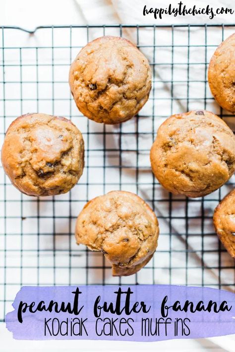 Peanut Butter Banana Kodiak Cakes Muffins - Happily the Hicks Kodiak Cakes Muffins, Kodiak Cakes Recipe, Double Recipe, Breads Recipes, Peanut Butter Banana Muffins, Cake Muffins, Kodiak Cakes, Protein Muffins, Healthy Peanut Butter