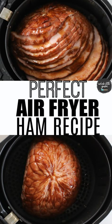 Air Fryer Spiral Ham, Air Fryer Glazed Ham, Cooking Small Ham In Air Fryer, Ham In Airfryer, Sliced Boneless Ham Recipes, Christmas Dinner Ideas Air Fryer, Baked Ham In Air Fryer, Ham Air Fryer, Ham Recipes Air Fryer