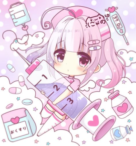 Yami Kawaii Aesthetic, Yumi Kawaii, Kawaii Fairy, Nurse Art, Cute Nurse, Yami Kawaii, Landscape Designs, Pastel Pink Aesthetic, Cute Anime Chibi