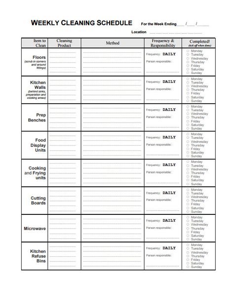 Cleaning Schedule Template - 30+ Free Word, Excel, PDF Documents Download! | Free & Premium Templates Blank Cleaning Schedule, Kitchen Cleaning Schedule, Weekly House Cleaning, Kitchen Cleaning Checklist, Monthly Cleaning Schedule, Cleaning Schedule Templates, Restaurant Cleaning, Cleaning Checklist Template, Check Lists