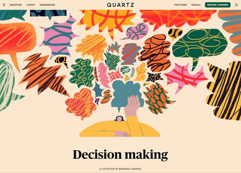 Quartz 블로그 디자인, Portfolio Website Design, Male Character, Design Website, Editorial Illustration, Web Design Inspiration, Design Graphique, Visual Design, Motion Design