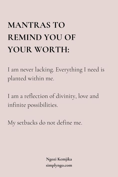 Self Worth Affirmations Mantra, Self Love Affirmation Quotes For Women, Mantra Ideas, Self Worth Journal, Empowerment Spell, Good Affirmations, Self Worth Affirmations, Worth Affirmations, Women In Their 20s