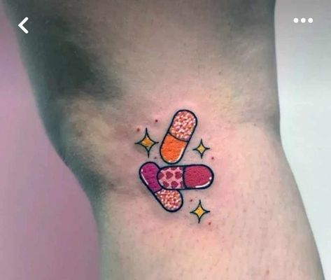 Pill Tattoo, Pill Design, Glitter Pills, Capsule Design, Matching Best Friend Tattoos, Texas Tattoos, Uv Tattoo, Wicked Tattoos, Fingernail Designs