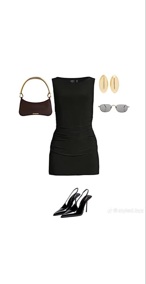 Kitten Heels Outfit, Black Dress Outfit Party, Black Dress Outfit, Timeless Outfits, Chique Outfits, Heels Outfits, Black Dress Outfits, Random Image, Night Out Outfit