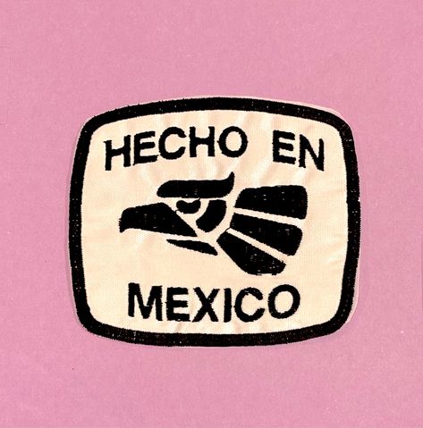 Iron-on patch featuring the phrase "Made In Mexico" A great accessory to decorate your jacket, backpack, purse, or anywhere else you choose! Patches are made in Puebla, Mexico. Mexican Stamp, Mexico Illustration, Mexico Stamp, Mexican Stickers, Aesthetic Mexico, Mexico Poster, Mexico Wallpaper, Mexico Aesthetic, Mexican Themed Weddings