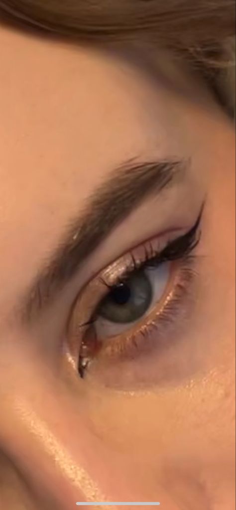 winged eyeliner eye aesthetic Eyeliner Styles Almond Eyes, Almonds Eyes Makeup, Winged Eyeliner Deep Set Eyes, Winged Eyeliner Aesthetic, Feline Eyes Aesthetic, Kajal Aesthetic, Baby Wing Eyeliner, Eyeliner For Monolid Eyes, Almond Eyes Aesthetic