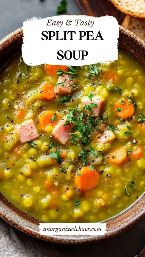 Split Pea Soup Crock Pot Pea Soup With Ham, Split Pea Soup Using Ham Bone, Ham Hock Split Pea Soup Crock Pot, Anderson Pea Soup Recipe, Caribbean Split Pea Soup, Andersens Split Pea Soup Recipe, Thick Split Pea And Ham Soup, Healthy Pea Soup, Split Green Pea Recipes Soups